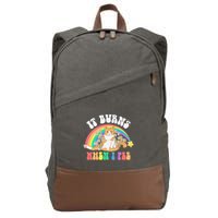 It Burns When I Pee Funny Cat Meme Rainbow Saying Sarcastic Cotton Canvas Backpack