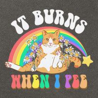 It Burns When I Pee Funny Cat Meme Rainbow Saying Sarcastic Cotton Canvas Backpack