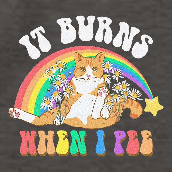 It Burns When I Pee Funny Cat Meme Rainbow Saying Sarcastic Vector Backpack