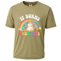 It Burns When I Pee Funny Cat Meme Rainbow Saying Sarcastic Performance Shirt