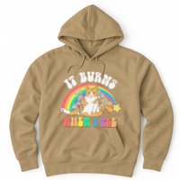 It Burns When I Pee Funny Cat Meme Rainbow Saying Sarcastic Hoodie