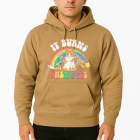 It Burns When I Pee Funny Cat Meme Rainbow Saying Sarcastic Hoodie