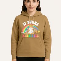 It Burns When I Pee Funny Cat Meme Rainbow Saying Sarcastic Hoodie