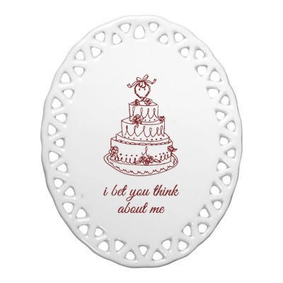 I Bet You Think About Me Baby Ceramic Oval Ornament