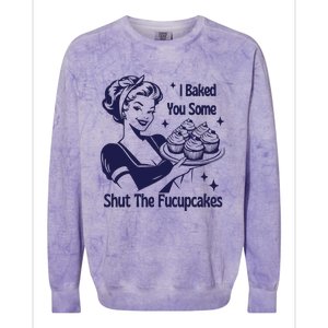 I Baked You Some Shut The Fucupcakes Sweatshirt Sarcastic Colorblast Crewneck Sweatshirt