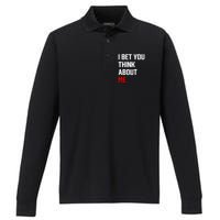 I Bet You Think About Me Performance Long Sleeve Polo