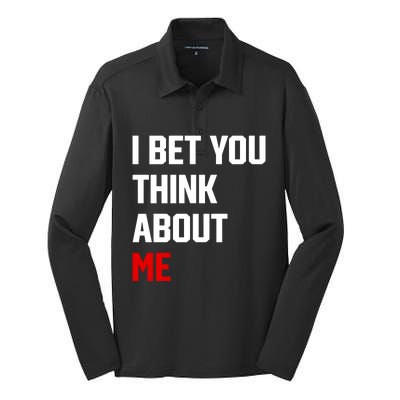 I Bet You Think About Me Silk Touch Performance Long Sleeve Polo