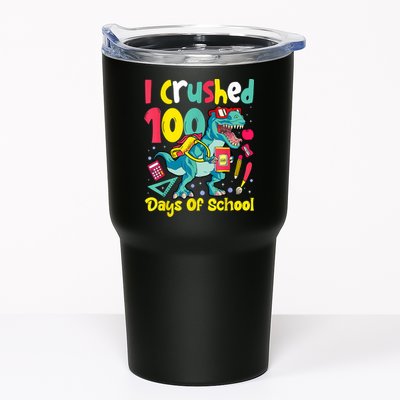 I Crushed 100 Days Of School , Dinosaur Kids Boys Funny Design Tumbler