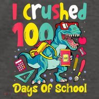 I Crushed 100 Days Of School , Dinosaur Kids Boys Funny Design Vector Backpack