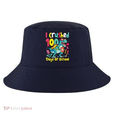 I Crushed 100 Days Of School , Dinosaur Kids Boys Funny Design Cool Comfort Performance Bucket Hat