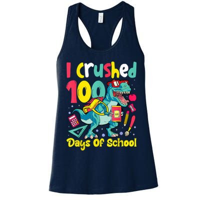 I Crushed 100 Days Of School , Dinosaur Kids Boys Funny Design Womens Tank Top