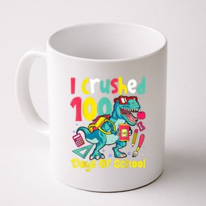 I Crushed 100 Days Of School , Dinosaur Kids Boys Funny Design Coffee Mug