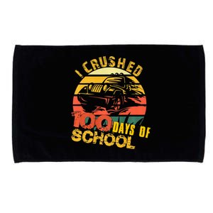 I Crushed 100 Days Of School Truck Gift Microfiber Hand Towel