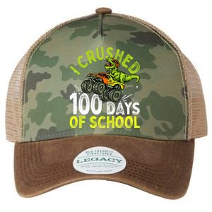 I Crushed 100 Days Of School Dinosaur Monster Truck Great Gift Legacy Tie Dye Trucker Hat