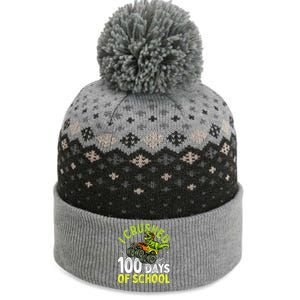 I Crushed 100 Days Of School Dinosaur Monster Truck Great Gift The Baniff Cuffed Pom Beanie