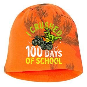 I Crushed 100 Days Of School Dinosaur Monster Truck Great Gift Kati - Camo Knit Beanie