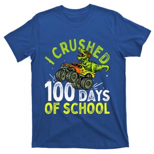 I Crushed 100 Days Of School Dinosaur Monster Truck Great Gift T-Shirt