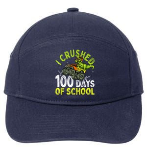 I Crushed 100 Days Of School Dinosaur Monster Truck Great Gift 7-Panel Snapback Hat