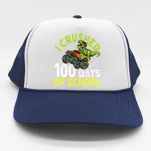 I Crushed 100 Days Of School Dinosaur Monster Truck Great Gift Trucker Hat