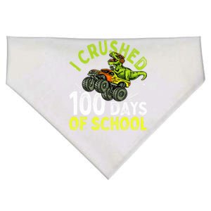 I Crushed 100 Days Of School Dinosaur Monster Truck Great Gift USA-Made Doggie Bandana