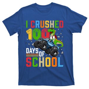 I Crushed 100 Days Of School Dinosaur Monster Truck Gift T-Shirt