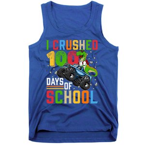 I Crushed 100 Days Of School Dinosaur Monster Truck Gift Tank Top