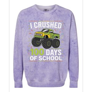 I Crushed 100 Days Of School Celebration For Students Colorblast Crewneck Sweatshirt