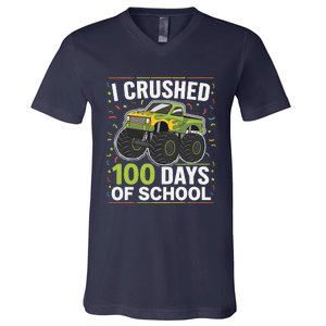 I Crushed 100 Days Of School Celebration For Students V-Neck T-Shirt