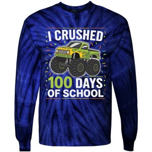 I Crushed 100 Days Of School Celebration For Students Tie-Dye Long Sleeve Shirt