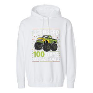 I Crushed 100 Days Of School Celebration For Students Garment-Dyed Fleece Hoodie