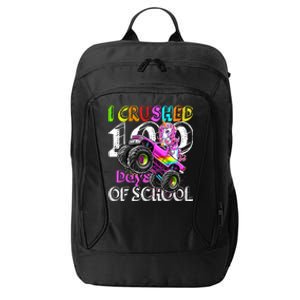 I Crushed 100 Days Of School Unicorn Monster Truck Funny Gift City Backpack