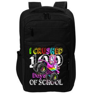 I Crushed 100 Days Of School Unicorn Monster Truck Funny Gift Impact Tech Backpack