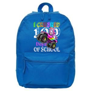 I Crushed 100 Days Of School Unicorn Monster Truck Funny Gift 16 in Basic Backpack