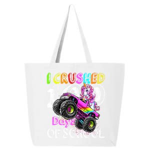 I Crushed 100 Days Of School Unicorn Monster Truck Funny Gift 25L Jumbo Tote