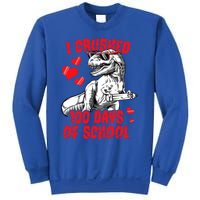 I Crushed 100 Days Of School Dinosaur T Rex Smarter Retro Gift Sweatshirt