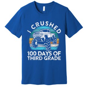 I Crushed 100 Days Of Third Grade Gift Fun 3rd Class School Cool Gift Premium T-Shirt