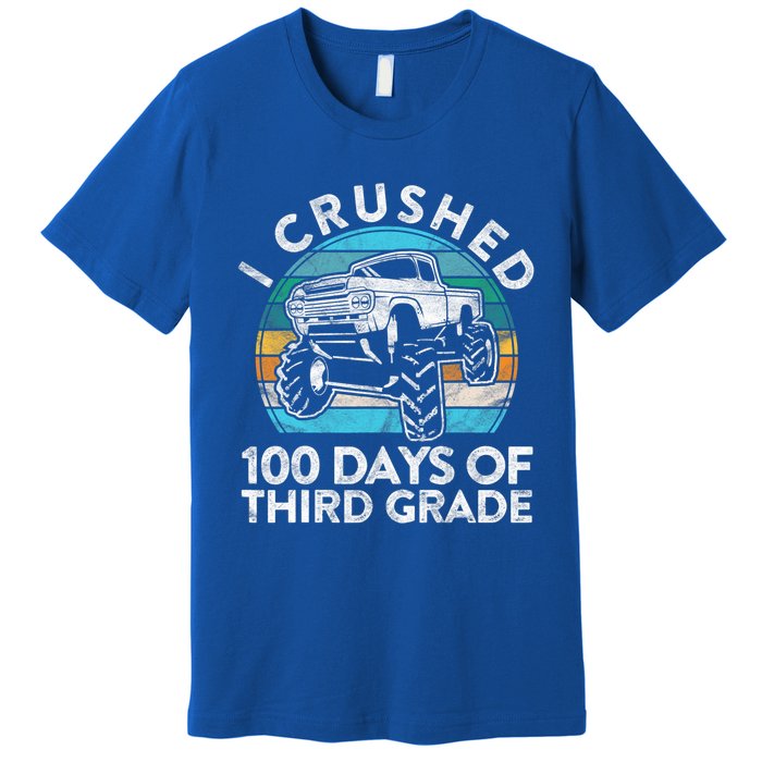 I Crushed 100 Days Of Third Grade Gift Fun 3rd Class School Cool Gift Premium T-Shirt