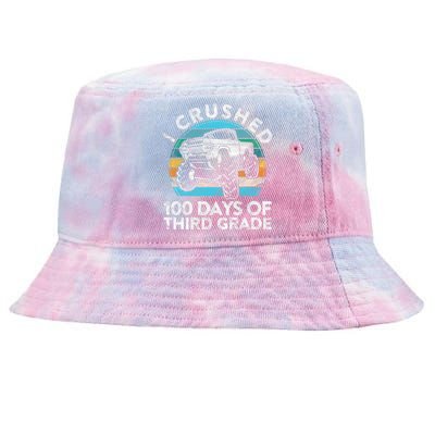 I Crushed 100 Days Of Third Grade Gift Fun 3rd Class School Cool Gift Tie-Dyed Bucket Hat