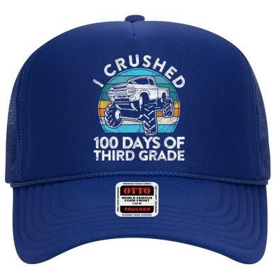 I Crushed 100 Days Of Third Grade Gift Fun 3rd Class School Cool Gift High Crown Mesh Back Trucker Hat