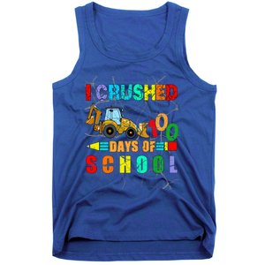 I Crushed 100 Days Of School Excavator Construction Great Gift Tank Top