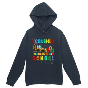 I Crushed 100 Days Of School Excavator Construction Great Gift Urban Pullover Hoodie