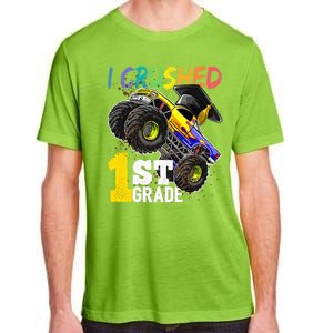 I Crushed 1st Grade Monster Truck Graduation Cap Adult ChromaSoft Performance T-Shirt