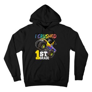 I Crushed 1st Grade Monster Truck Graduation Cap Hoodie