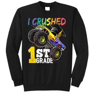 I Crushed 1st Grade Monster Truck Graduation Cap Sweatshirt