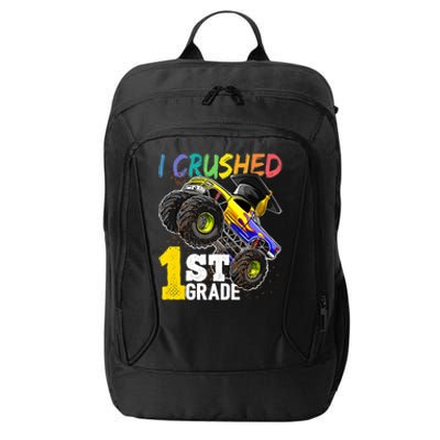 I Crushed 1st Grade Monster Truck Graduation Cap City Backpack