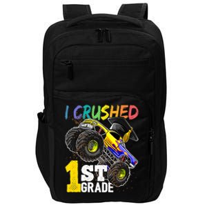 I Crushed 1st Grade Monster Truck Graduation Cap Impact Tech Backpack