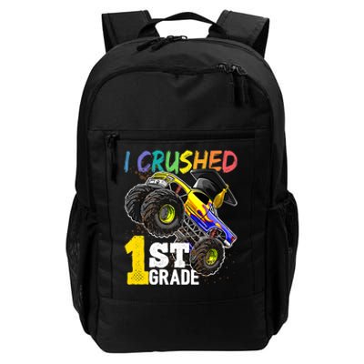 I Crushed 1st Grade Monster Truck Graduation Cap Daily Commute Backpack