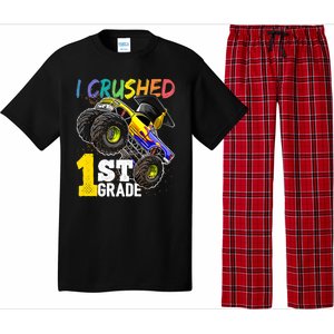 I Crushed 1st Grade Monster Truck Graduation Cap Pajama Set