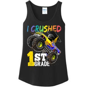 I Crushed 1st Grade Monster Truck Graduation Cap Ladies Essential Tank