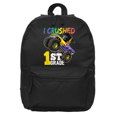 I Crushed 1st Grade Monster Truck Graduation Cap 16 in Basic Backpack